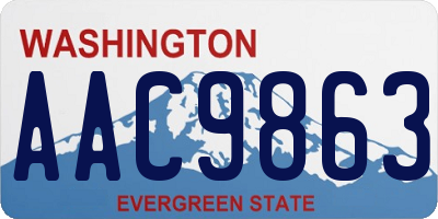 WA license plate AAC9863