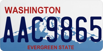 WA license plate AAC9865