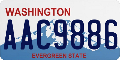WA license plate AAC9886