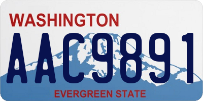 WA license plate AAC9891