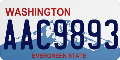 WA license plate AAC9893