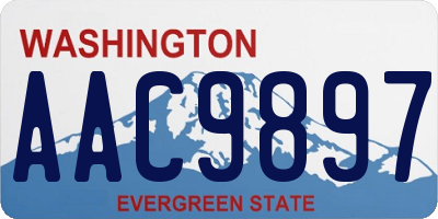 WA license plate AAC9897