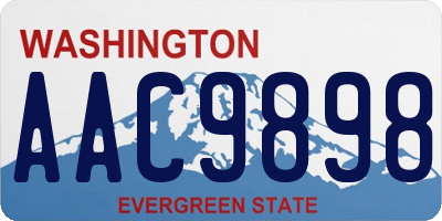 WA license plate AAC9898