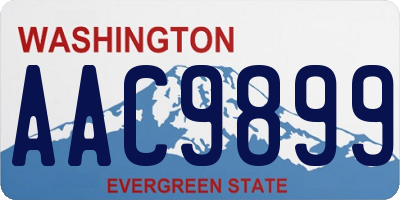 WA license plate AAC9899