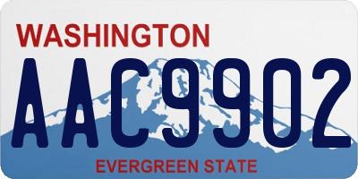 WA license plate AAC9902