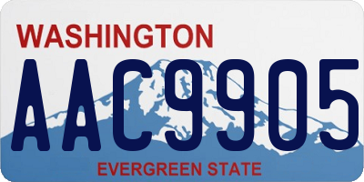 WA license plate AAC9905