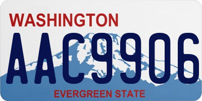 WA license plate AAC9906