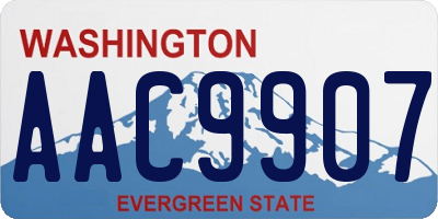WA license plate AAC9907