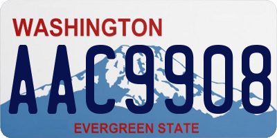 WA license plate AAC9908