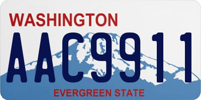 WA license plate AAC9911