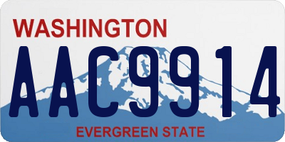 WA license plate AAC9914