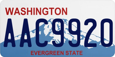 WA license plate AAC9920