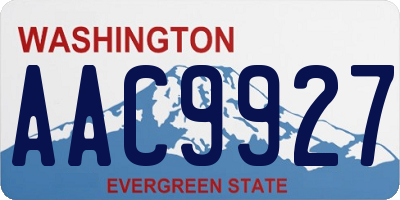 WA license plate AAC9927