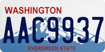 WA license plate AAC9937