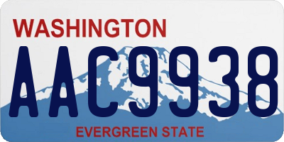 WA license plate AAC9938