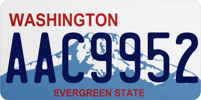 WA license plate AAC9952