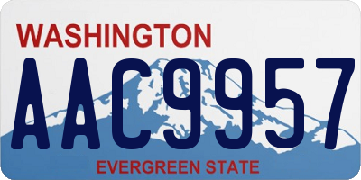 WA license plate AAC9957