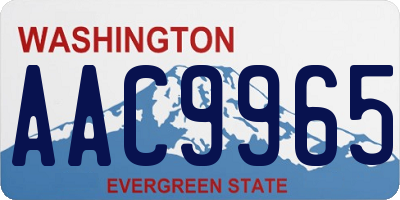 WA license plate AAC9965