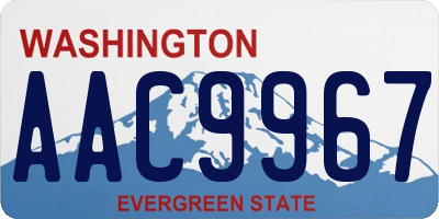 WA license plate AAC9967