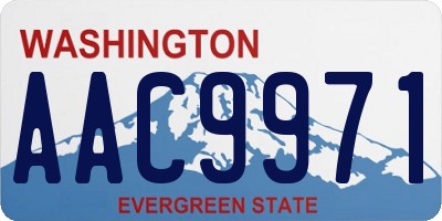 WA license plate AAC9971