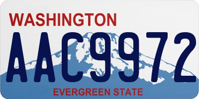 WA license plate AAC9972