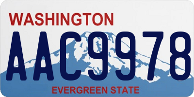 WA license plate AAC9978