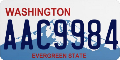 WA license plate AAC9984