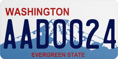 WA license plate AAD0024