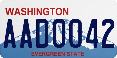 WA license plate AAD0042