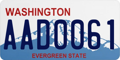 WA license plate AAD0061