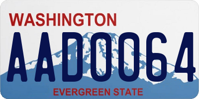 WA license plate AAD0064