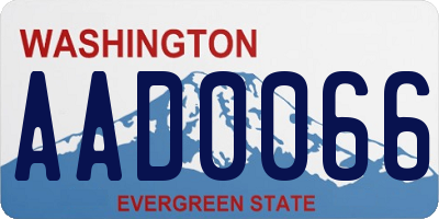 WA license plate AAD0066