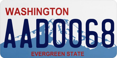WA license plate AAD0068