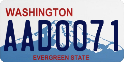 WA license plate AAD0071
