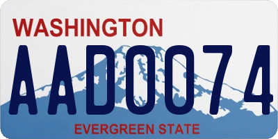 WA license plate AAD0074
