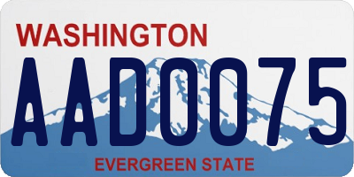 WA license plate AAD0075