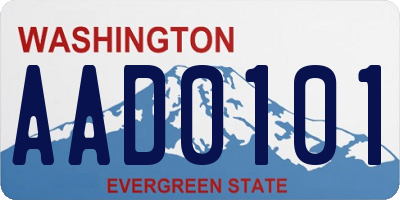 WA license plate AAD0101