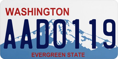 WA license plate AAD0119