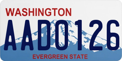 WA license plate AAD0126