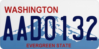 WA license plate AAD0132
