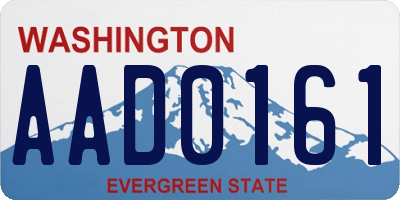 WA license plate AAD0161