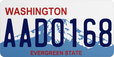 WA license plate AAD0168