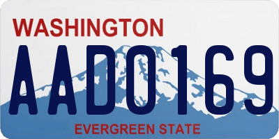 WA license plate AAD0169