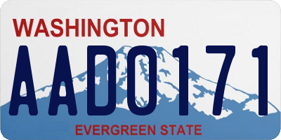 WA license plate AAD0171