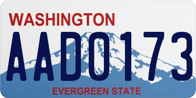 WA license plate AAD0173