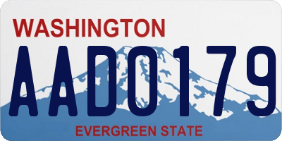 WA license plate AAD0179