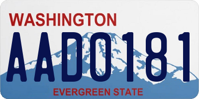 WA license plate AAD0181