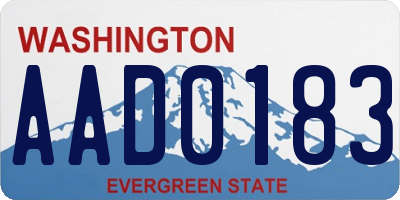 WA license plate AAD0183