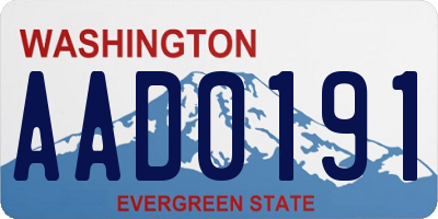 WA license plate AAD0191