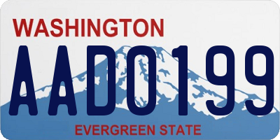 WA license plate AAD0199